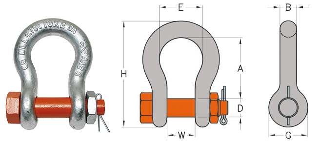 Yoke DA 838 Grade 6 Shackle