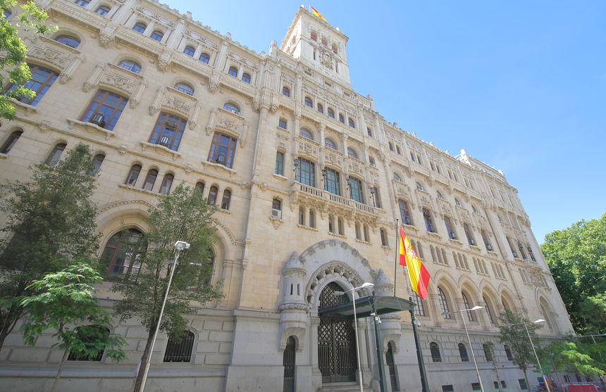 130364445 - spanish navy headquarter building madrid spain